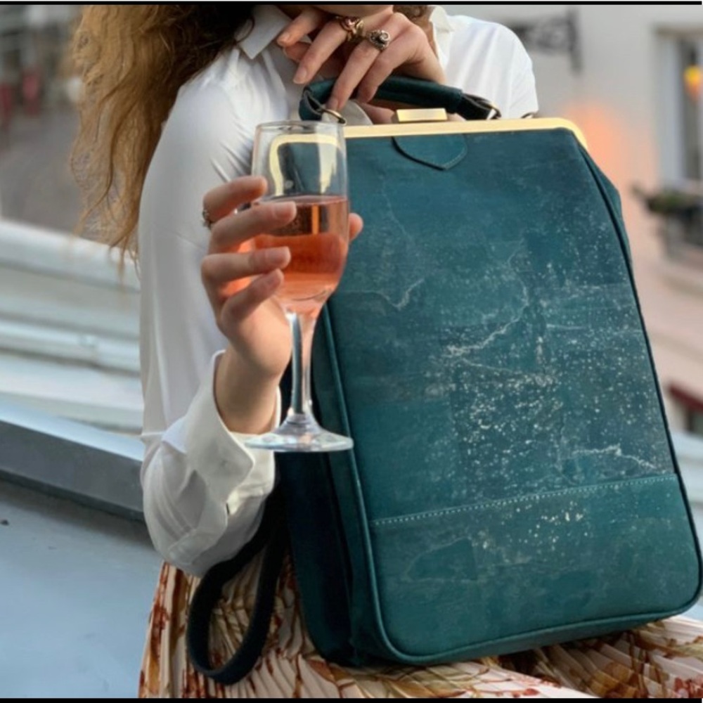 Laflore Paris Bobobark handbag purse in dark green